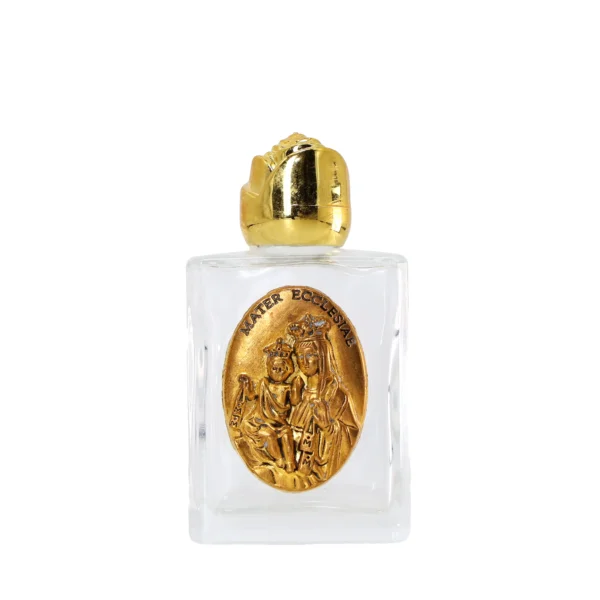 Embossed mater ecclesiae 15ml Square Holy Water Bottle with Golden Mouth
