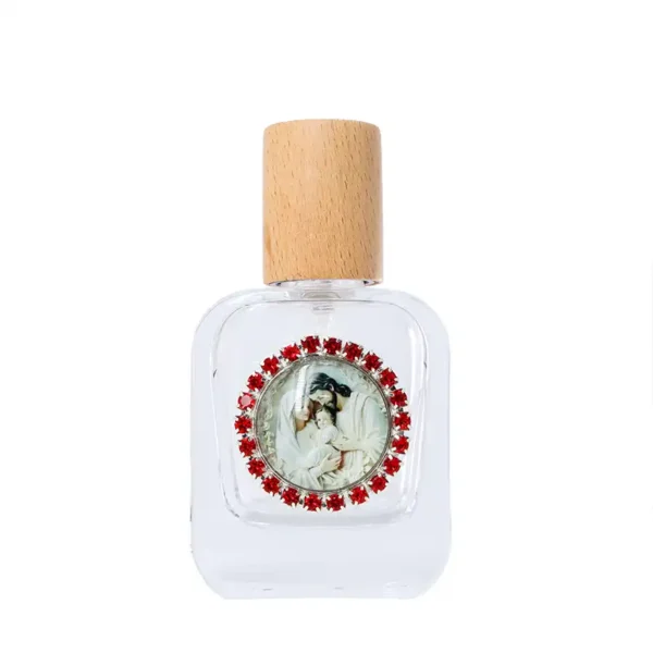 Red Crystal Rhinestone Icon Guardian Holy Water Bottle 30ml Glass Handmade Spray Bottle